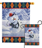 Snowman Golf - Winter Wonderland Winter Vertical Impressions Decorative Flags HG114119 Made In USA