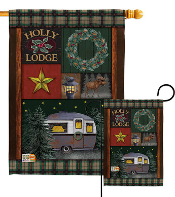 Holly Lodge - Winter Wonderland Winter Vertical Impressions Decorative Flags HG114143 Made In USA