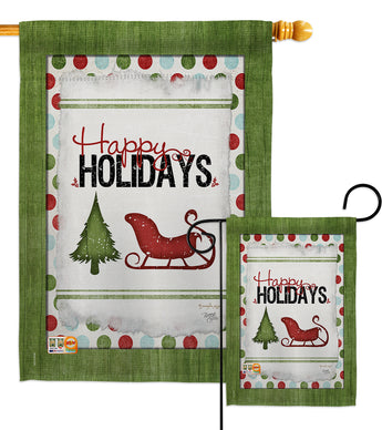 Classic Happy Holidays - Winter Wonderland Winter Vertical Impressions Decorative Flags HG114177 Made In USA