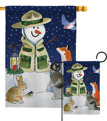 Lodge Snowmen - Winter Wonderland Winter Vertical Impressions Decorative Flags HG114206 Made In USA