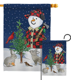 Lumberjack Snowmen - Winter Wonderland Winter Vertical Impressions Decorative Flags HG114211 Made In USA