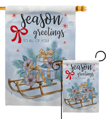 Season Greetings - Winter Wonderland Winter Vertical Impressions Decorative Flags HG114231 Made In USA