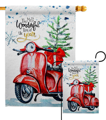 Winter Scooter - Winter Wonderland Winter Vertical Impressions Decorative Flags HG114252 Made In USA