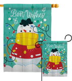 Best Wish Snowman - Winter Wonderland Winter Vertical Impressions Decorative Flags HG114255 Made In USA