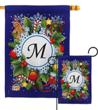 Winter M Initial - Winter Wonderland Winter Vertical Impressions Decorative Flags HG130091 Made In USA