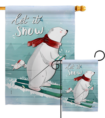 Let is Snow - Winter Wonderland Winter Vertical Impressions Decorative Flags HG137304 Made In USA