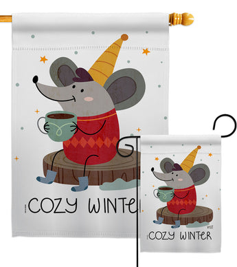 Cozy Winter - Winter Wonderland Winter Vertical Impressions Decorative Flags HG137373 Made In USA