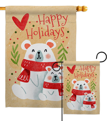 Beary Happy Holiday - Winter Wonderland Winter Vertical Impressions Decorative Flags HG137612 Made In USA