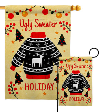 Ugly Sweater - Winter Wonderland Winter Vertical Impressions Decorative Flags HG137631 Made In USA