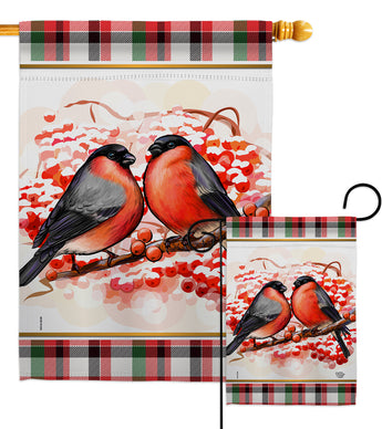 Winter Love Birds - Winter Wonderland Winter Vertical Impressions Decorative Flags HG192291 Made In USA