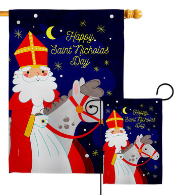 Saint Nicholas Day - Winter Wonderland Winter Vertical Impressions Decorative Flags HG192690 Made In USA