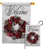Winter Berries Wreath - Winter Wonderland Winter Vertical Impressions Decorative Flags HG192713 Made In USA