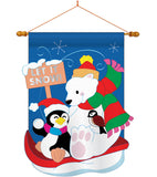 Snow Fun - Winter Wonderland Winter Vertical Applique Decorative Flags HG114058