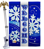 Welcome Winter - Winter Wonderland Winter Vertical Impressions Decorative Flags HG114074 Made In USA