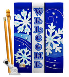 Welcome Winter - Winter Wonderland Winter Vertical Impressions Decorative Flags HG114074 Made In USA