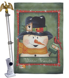 Winter Friends - Winter Wonderland Winter Vertical Impressions Decorative Flags HG114092 Made In USA