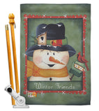 Winter Friends - Winter Wonderland Winter Vertical Impressions Decorative Flags HG114092 Made In USA