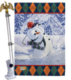 Snowman Golf - Winter Wonderland Winter Vertical Impressions Decorative Flags HG114119 Made In USA