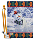 Snowman Golf - Winter Wonderland Winter Vertical Impressions Decorative Flags HG114119 Made In USA