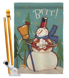 Winter Snowman Brrr! - Winter Wonderland Winter Vertical Impressions Decorative Flags HG114159 Made In USA