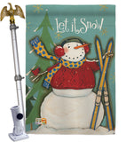 Let It Snow Snowman - Winter Wonderland Winter Vertical Impressions Decorative Flags HG114160 Made In USA