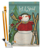 Let It Snow Snowman - Winter Wonderland Winter Vertical Impressions Decorative Flags HG114160 Made In USA