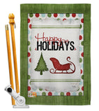 Classic Happy Holidays - Winter Wonderland Winter Vertical Impressions Decorative Flags HG114177 Made In USA