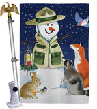 Lodge Snowmen - Winter Wonderland Winter Vertical Impressions Decorative Flags HG114206 Made In USA