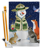 Lodge Snowmen - Winter Wonderland Winter Vertical Impressions Decorative Flags HG114206 Made In USA