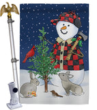 Lumberjack Snowmen - Winter Wonderland Winter Vertical Impressions Decorative Flags HG114211 Made In USA