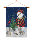 Lumberjack Snowmen - Winter Wonderland Winter Vertical Impressions Decorative Flags HG114211 Made In USA