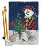 Lumberjack Snowmen - Winter Wonderland Winter Vertical Impressions Decorative Flags HG114211 Made In USA