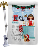 Wonderful Time - Winter Wonderland Winter Vertical Impressions Decorative Flags HG114243 Made In USA