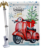 Winter Scooter - Winter Wonderland Winter Vertical Impressions Decorative Flags HG114252 Made In USA