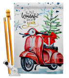 Winter Scooter - Winter Wonderland Winter Vertical Impressions Decorative Flags HG114252 Made In USA