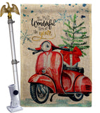 Winter Scooter - Winter Wonderland Winter Vertical Impressions Decorative Flags HG114252 Made In USA