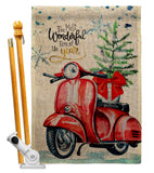 Winter Scooter - Winter Wonderland Winter Vertical Impressions Decorative Flags HG114252 Made In USA