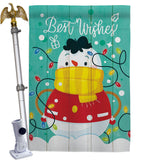 Best Wish Snowman - Winter Wonderland Winter Vertical Impressions Decorative Flags HG114255 Made In USA