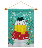 Best Wish Snowman - Winter Wonderland Winter Vertical Impressions Decorative Flags HG114255 Made In USA