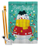 Best Wish Snowman - Winter Wonderland Winter Vertical Impressions Decorative Flags HG114255 Made In USA