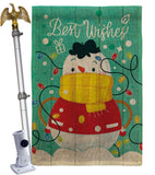 Best Wish Snowman - Winter Wonderland Winter Vertical Impressions Decorative Flags HG114255 Made In USA