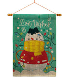 Best Wish Snowman - Winter Wonderland Winter Vertical Impressions Decorative Flags HG114255 Made In USA