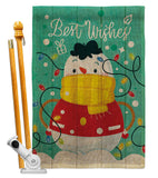 Best Wish Snowman - Winter Wonderland Winter Vertical Impressions Decorative Flags HG114255 Made In USA