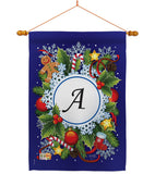 Winter A Initial - Winter Wonderland Winter Vertical Impressions Decorative Flags HG130079 Made In USA