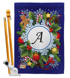 Winter A Initial - Winter Wonderland Winter Vertical Impressions Decorative Flags HG130079 Made In USA