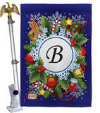 Winter B Initial - Winter Wonderland Winter Vertical Impressions Decorative Flags HG130080 Made In USA