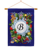 Winter B Initial - Winter Wonderland Winter Vertical Impressions Decorative Flags HG130080 Made In USA