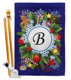 Winter B Initial - Winter Wonderland Winter Vertical Impressions Decorative Flags HG130080 Made In USA