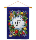 Winter F Initial - Winter Wonderland Winter Vertical Impressions Decorative Flags HG130084 Made In USA