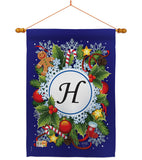 Winter H Initial - Winter Wonderland Winter Vertical Impressions Decorative Flags HG130086 Made In USA